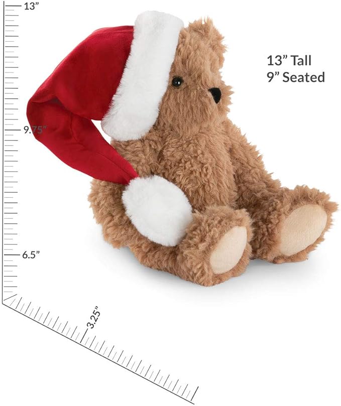 Vermont Teddy Bear Christmas Bears - Christmas Stuffed Animals, 13 Inch,Santa Hat, Soft Plushie