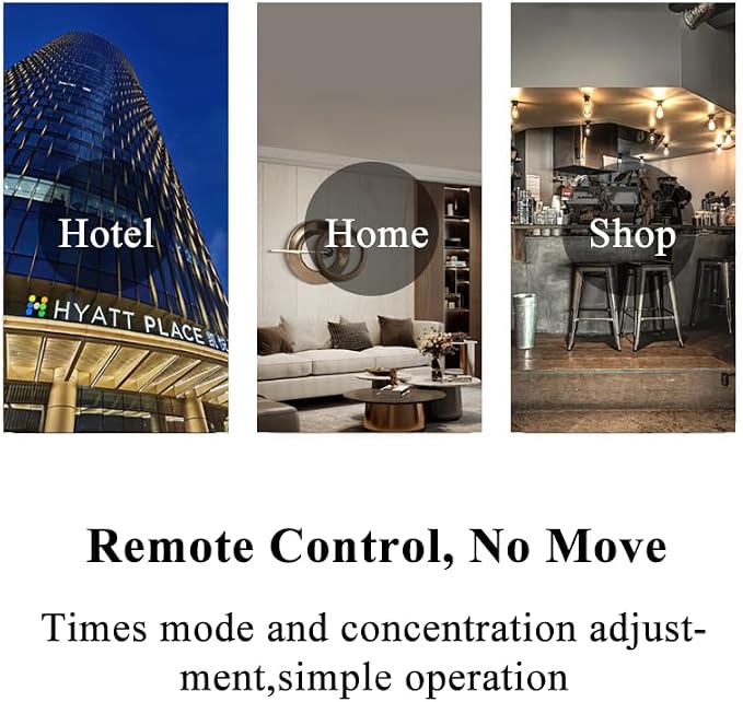 Waterless Essential Oil Diffuser 1000 Sq Ft, Nebulizing Diffuser with Remote & Timer, Adjustable Mist, Mood Light, Plug-in Aromatherapy for Home Office Hotel, Silver M202S