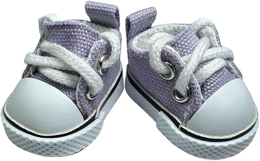 17cm Dolls Shoes, Lace-Up Canvas Sneakers Mini Shoes for 17cm Dolls, Fingerboard Shoes, Mini Finger Shoes, Clothing Accessory for 6.7in Dolls (1 Pair of Purple)