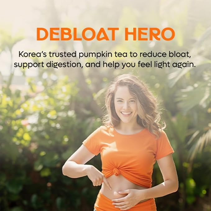 DALAMHARI Pure Pumpkin Tea Bags 30T-Korean Hobak Debloat Gas Bloating Tea | Pumpkin Debloat Bloating Gas Tummy Stomach Ease Comfort After Meal Korean Pumpkin Seed Tea Hanbang Zero Calorie Natural Sweet