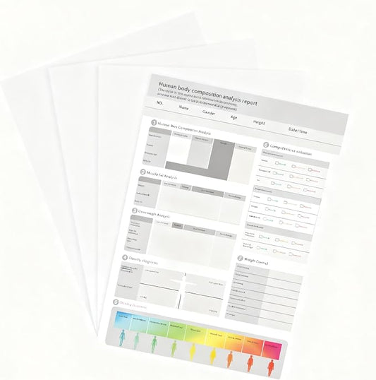 50 Sheets Full Gym Body Scanner Health Monitoring Fat Analyzer Measurement Device Scanner Composition Analyzer Machine Monitors Instrument Printing Paper (600pcs)