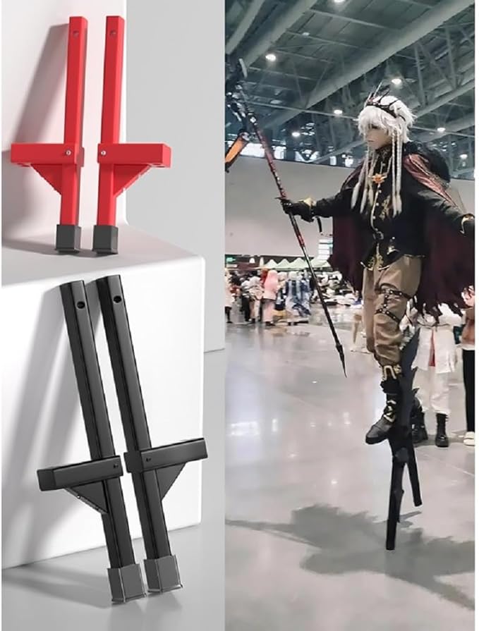 Stilts for Premium Leg - Strap Stilts Smooth Painted Pine Wood Rubber - Coated for Free Hands 5+200 - Pound Load Perfect for Sports & Cosplay Events