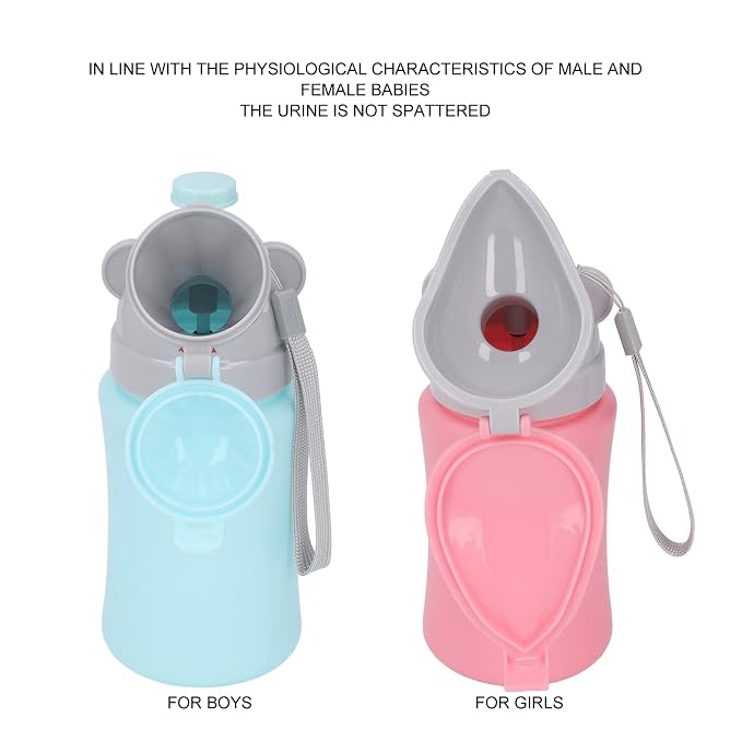 Portable Travel Potty Emergency Urinal for Car and Camping, Toddler Training Cup with Leak Proof Design, Pink, for Girls