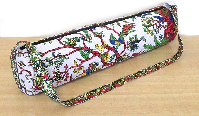 INDIAN CRAFT CASTLE ICC Yoga Mat Bag Carrier Full-Zip Exercise Yoga Mat Carry Bag for Women Men with Multi-Functional Storage Pockets and Adjustable Shoulder Strap 26X6 Inches