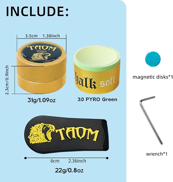 TAOM Pool Chalk Holder Round Shaped Practical Tool Billiards Accessories Magnetic Mini Chalk Tip Case Container Round Box Billiards