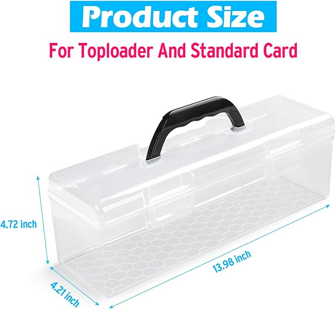 SUNEZLGO Storage Box For Toploader, Trading Card Storage Box, Card Storage Box Plastic, Playing Card Case, Large For Toploaders 200 Cards 750, Fit For Toploader and Standard Card