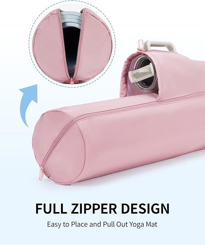 sportsnew Yoga Mat Bag, Full Zip Cargo Yoga Mat Carrier Bag with Drawstring Water Bottle Pocket and Bottom Wet Pocket, Exercise Yoga Mat Carrier Holder Multi-Functional Storage Bag Patent Pending