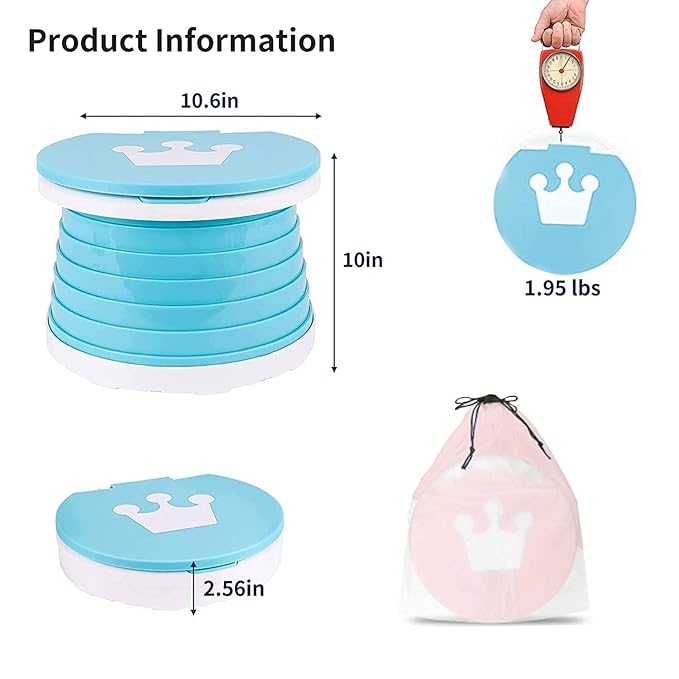 portable, foldable potty seat for toddler, Training Toilet Seat Emergency Toilet for Car, Camping, Outdoor, indoor (light blue, small)