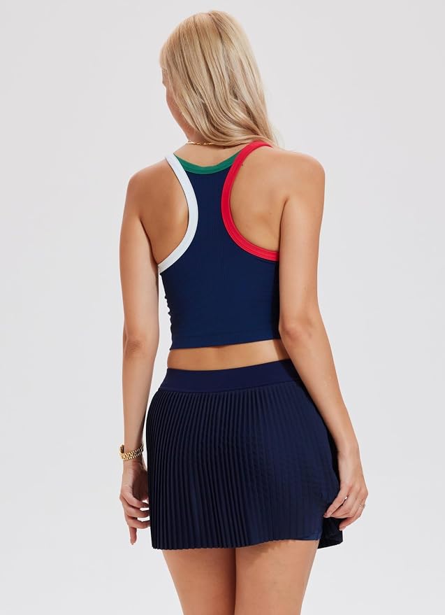 AFZ Women Pleated Tennis Skirt Set Golf Pickleball Outfits Two Pieces Athletic Dress with Built in Shorts