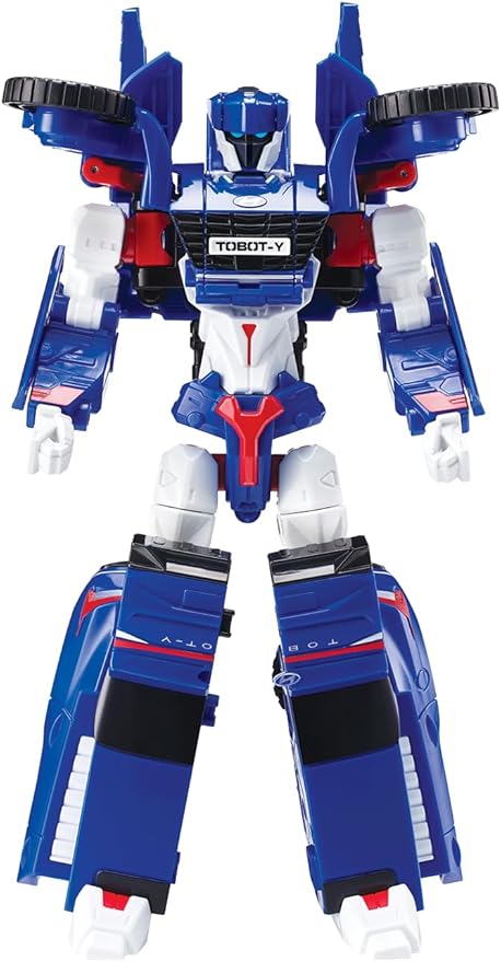 New TOBOT, TOBOT Y, Youngtoys Transforming Collectible Vehicle to Robot, Heroes Animation Character Toys for Kids 3 and up Transform Toys Cars, Large Size 10-inch