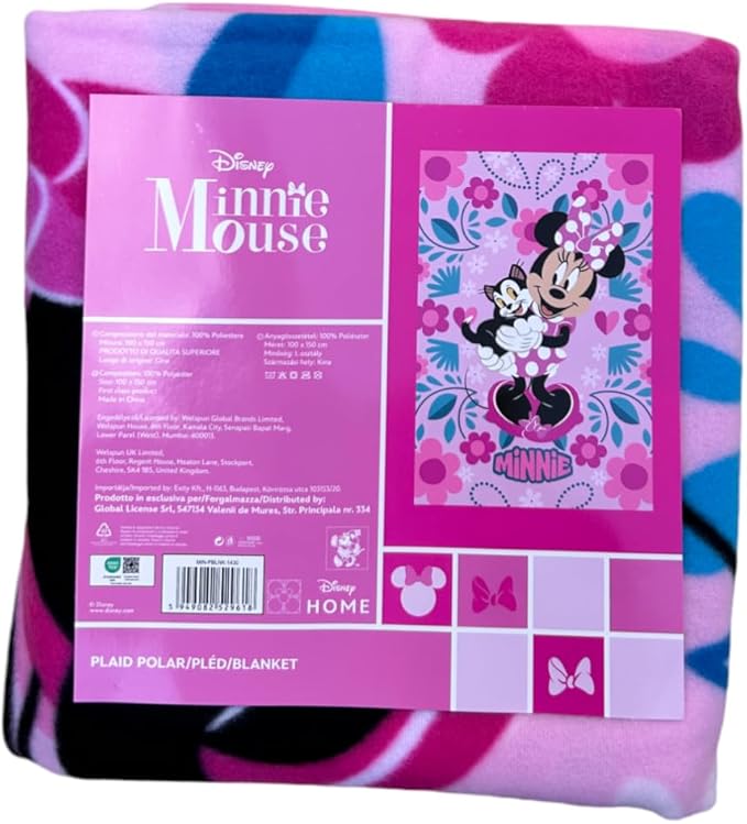 Official License Character Girls Pink Fleece Soft and Cozy Throw Blanket (40" x 60) (Minnie 2)
