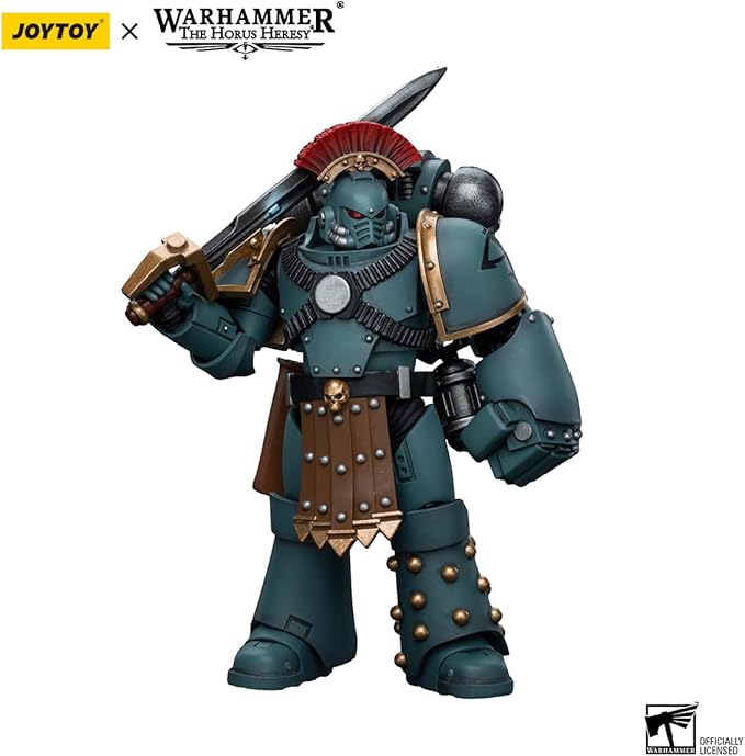 Joytoy Warhammer The Horus Heresy Sons of Horus 1:18 Action Figure Mecha Joy Toy MKIV Tactical Squad Sergeant with Power Fist Collection Model Anime 4.88 inch