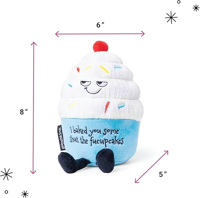 Cupcake Plushie - I Baked You Some Cupcakes Funny Cupcake Plush, Sarcastic & Sassy Food Plush Toy for Gifting