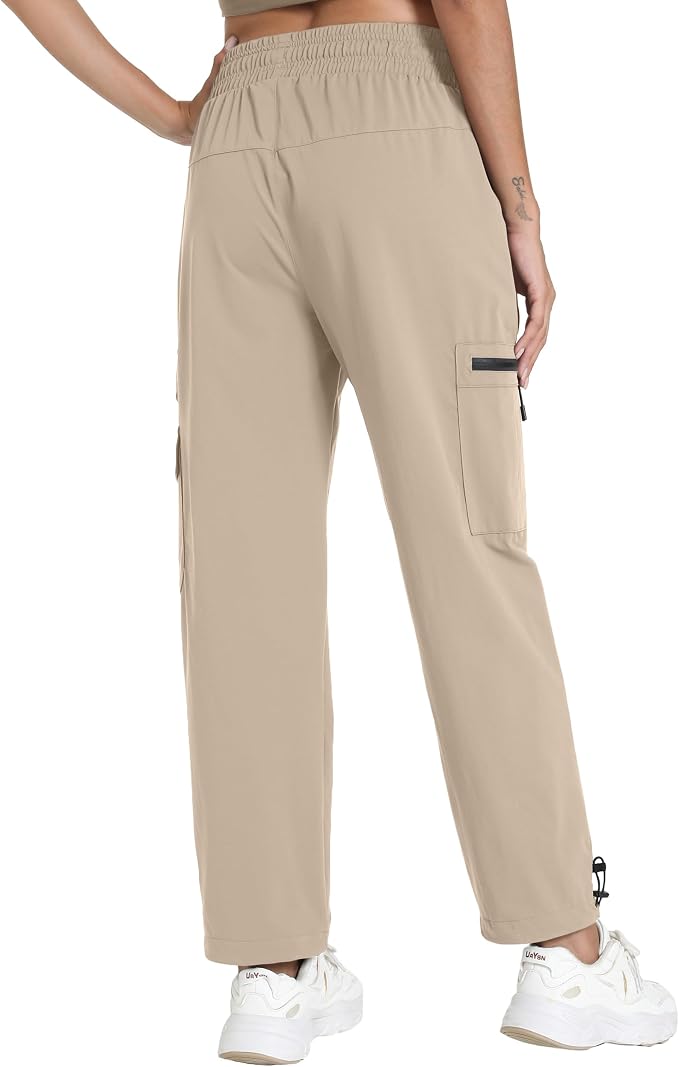 Rrosseyz Women's Hiking Pants with Pockets - Lightweight Water Resistant Joggers Cargo Pants for Casual Travel Golf Outdoor