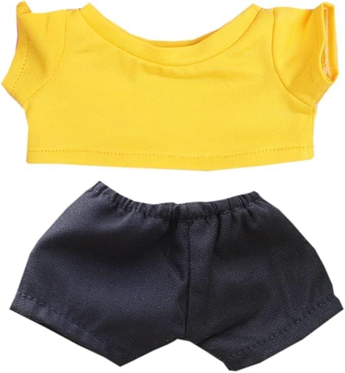 Plush Doll Clothes Solid Color T-Shirt Pants Dress Up Accessories for 10cm 15cm-17cm 20cm Doll (A9, 10cm)