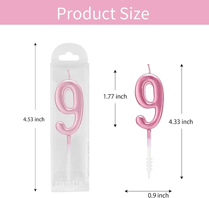 Beanlieve Rose Gold Birthday Candles - Cake Numeral Candles Number 0-9 Glitter Cake Topper Decoration for Birthday,Wedding Anniversary,Party Celebration(10 Pieces)