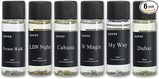 Hotel Collection Fragrance Oil Set 20 mL / 0.68 fl oz – Luxury Aromatherapy Essential Oils for Diffuser & Home Scenting, Inspired by Iconic 5-Star Hotels – 6 Premium Scents Gift Set