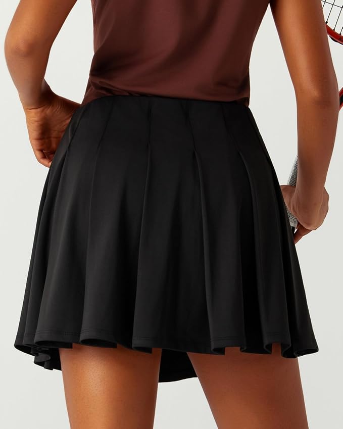 Pleated Tennis Skirt for Women with Pockets Shorts High Waisted Athletic Golf Skort for Workout Pickleball