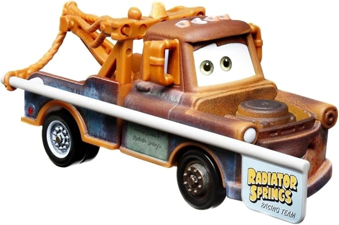 Mattel Mater with flag, Hook Cars 1:55, Die-cast car, metal, HTX86