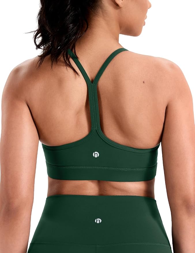 HeyNuts to Freest Womens Y Back Sports Bra, Spaghetti Strap Racerback Low Impact Workout Yoga Tops Padded A-C Cups *Updated