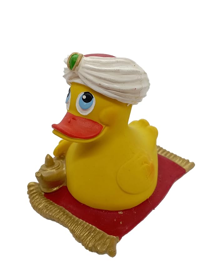 Alibaba Magic Carpet Rubber Duck Bath Toy | All Natural, Organic, Eco Friendly, Squeaker | Lanco Brand | Imported from Barcelona, Spain