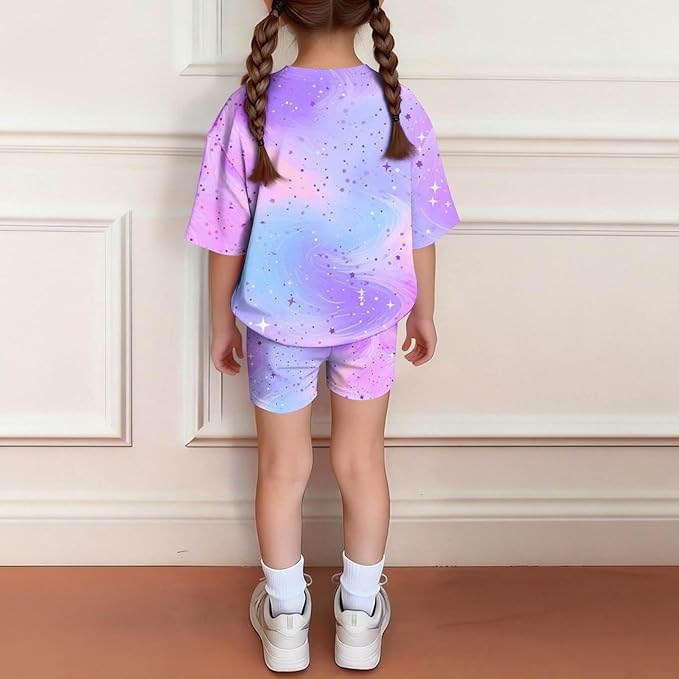 K-POP DEM0N Hunters Outfits for Girls, 2 Piece T-Shirts and Apparel Sets Birthday Gift