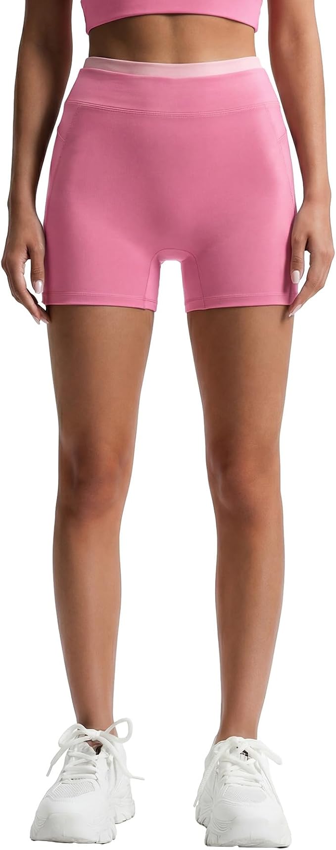 SEASUM Color-Block Shorts for Women Workout Seamless Front Short High Waisted Spandex Booty Shorts for Gym Yoga
