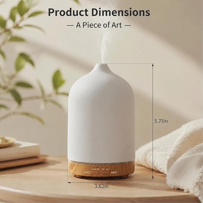200ml Aromatherapy Diffuser with 7 Soothing Colors, Ultra-Quiet Operation, Auto Timer, and Humidifier for Restful Nights