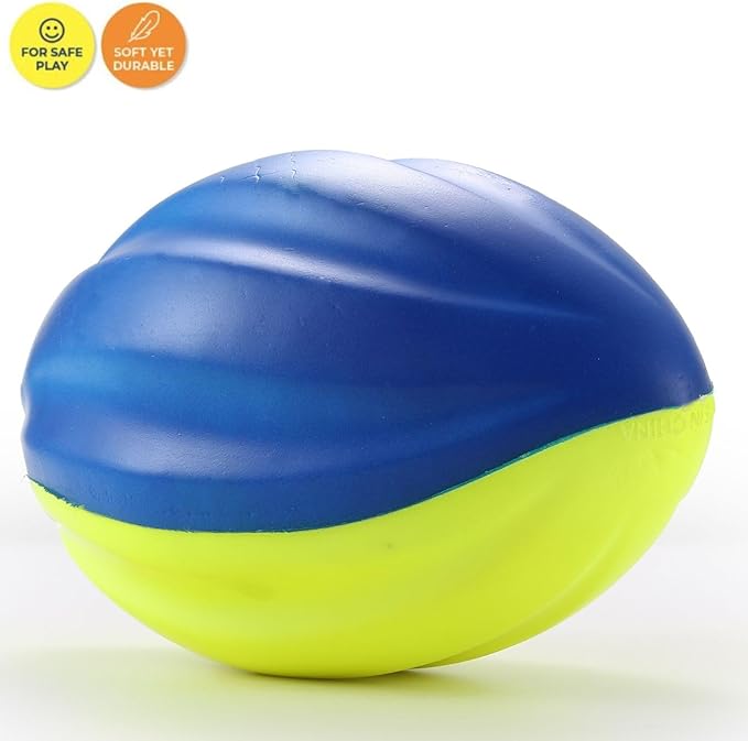 8.5" Foam Spiral Football PU Coated High Density Soft Balls, Set of 3, for Kids Sports Training Practice Indoor Outdoor Play