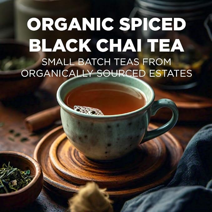 Maud's Organic Chai Tea Pods, 80 ct, Single Serve Tea Pods – 100% Gourmet Blended Tea Leaves, Compatible with Keurig K Cups Maker