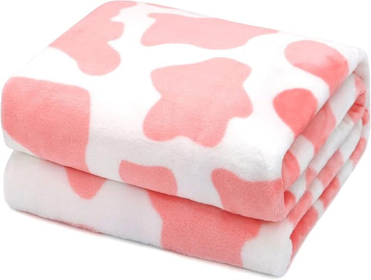 Pink Throw Blanket, Soft Plush Flannel Fleece Blanket for Couch Bed Sofa, Cute Pink Room Decor Gifts for Teen Pre Girls, Gift for Teen Girls, Girls & Women, Girly Cute Birthday Gifts, 40x50 Inch