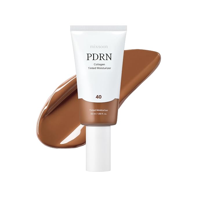 mixsoon PDRN Collagen Tinted Moisturizer - Skincare-Infused Base with Rice PDRN & Peptides, 24H Vibrant Glow & Luminous Hydration, 10 Shades 50ml / 1.69 fl.oz. Korean Glass Skin (No. 40 Dew)