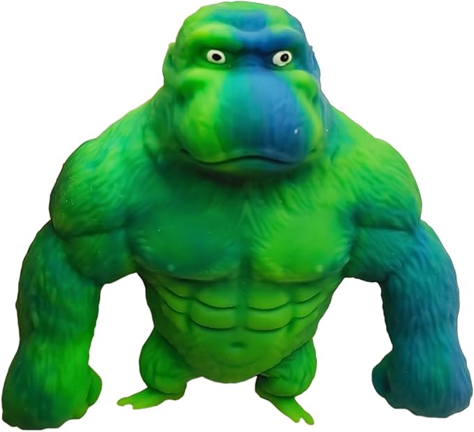 Funny Green&Blue Monkey Toy Figure for Kids and Adults,Stress Relief Gorilla Toy,Stretch Rubber Monkey Toy for Autism,Anxiety Relief,Gifts for Birthday,Christmas