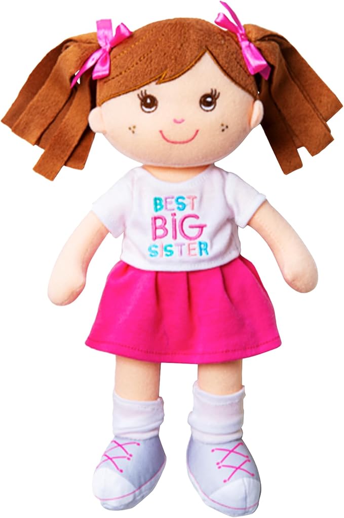 MartLoop Best Big Sister Doll Bundle - Includes Doll, Book, and Stickers – Perfect Sibling Gift from Baby or Toddler, 3 Piece Bundle