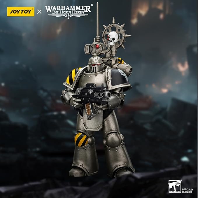 JOYTOY 1/18 Action Figures - Warhammer The Horus Heresy Iron Warriors MKlIl Tactical Legionary with Nuncio-vox - 5‘’,Highly Posable Collectible Model Ages 15+