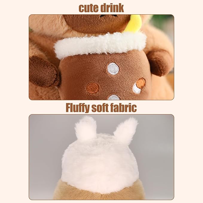 Capybara Plush Toy Pillow, 12" Cute Capybara Stuffed Animal, Soft Plushie Toy Doll Pillow for Girls & Boys, Kawaii Stuffed Animal Hugging Birthday Decorations Gifts