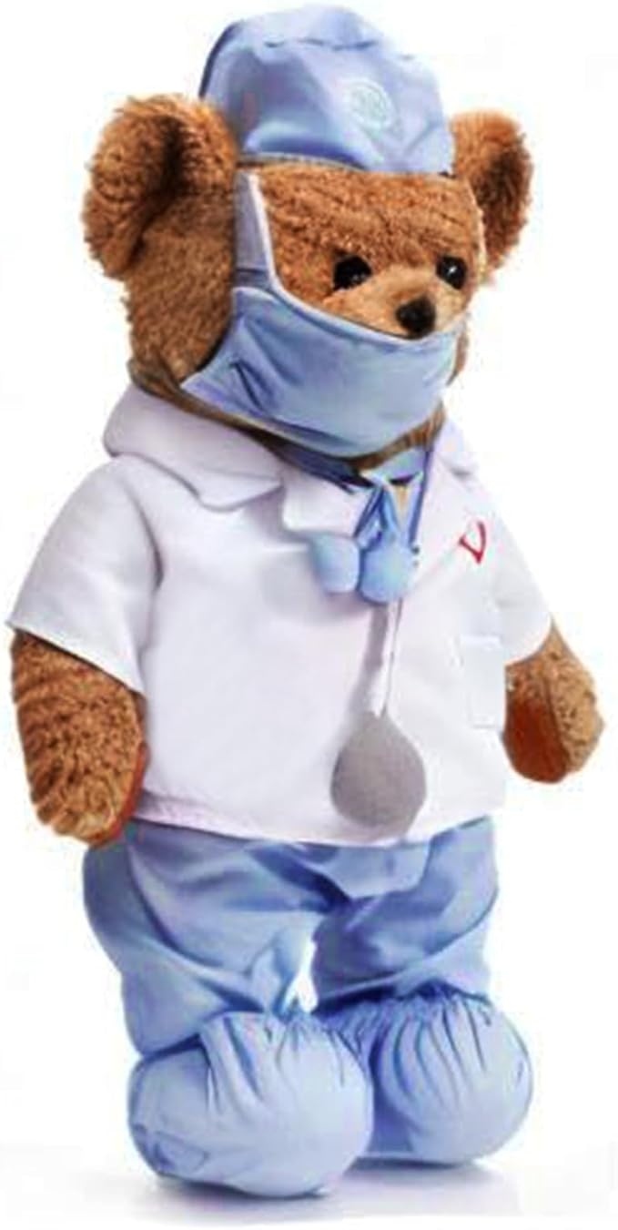 HollyHOME Doctor Bear Stuffed Animal Teddy Bear in Doctor Uniform Medical Gifts for Doctors Med School Students and Kids 16 inches