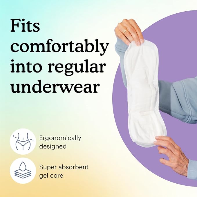 Because Overnight Incontinence Pads for Women – Moderate-to-Heavy Absorbency for Nighttime Use, Long-Length Protection, 120 Count, New Version