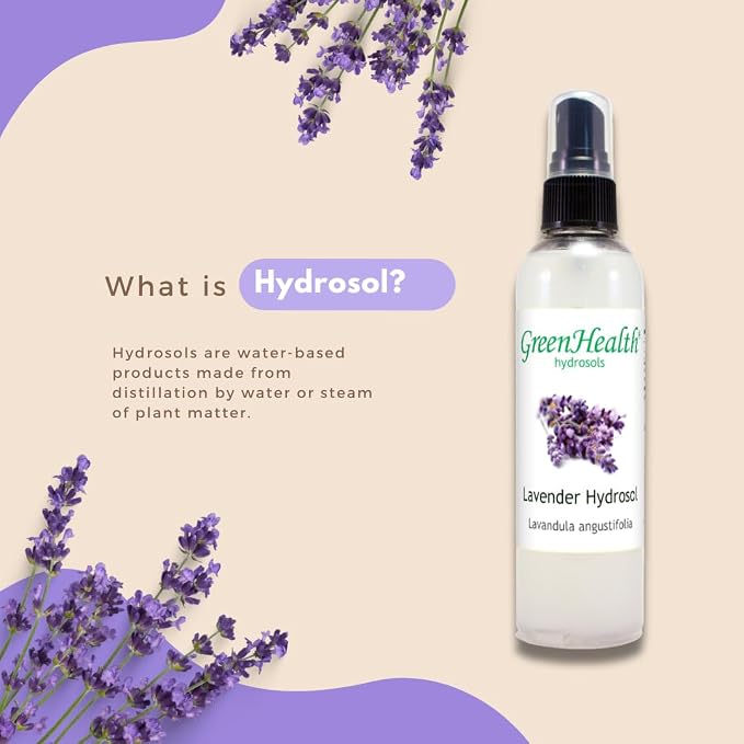 GreenHealth Hydrosol (Floral Water) - 16 fl oz Plastic Jug w/Cap - 100% Pure (NOT Oil) (Lavender)