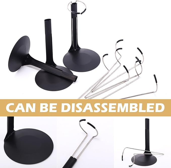 12 Pcs Doll Stand Action Figure Stands with Expandable Waist Wire for 8" to 12" Dolls and Action Figure(Black, Silver)