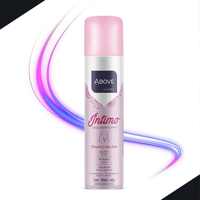 ABOVE Intimo Deodorant Spray, 2.11 oz - pH Balanced - Feminine Deodorant Spray - Benzene-Free and Alcohol-Free - Dry Spray - Vegan and Cruelty-Free