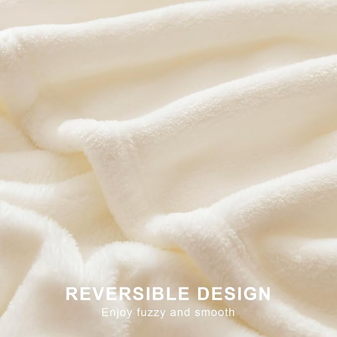 Hansleep Twin Beige Fleece Blanket, Soft Flannel Bed Blanket | Fuzzy Cozy Blanket 60x80 Inches, Multi-use for Bed, Sofa, Couch, Travel, Camping, All Season Warm Lightweight Cover