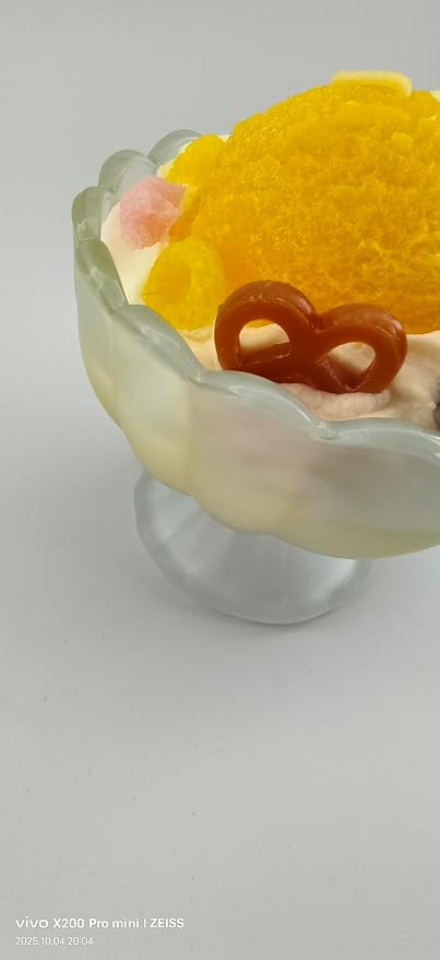 Generic Ice Cream Aromatherapy Candles, Glass Goblet, Decorative Dessert Shape, Fruit Fragrance, Birthday Festival Party Mother Gift (Coconut Fruit)