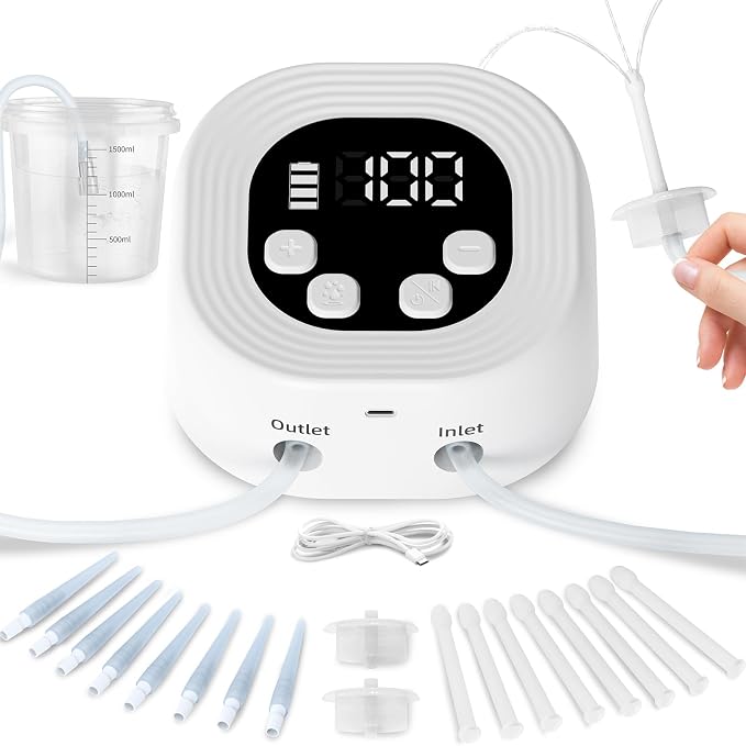 Enema Kit for Women,Electric Enema Kit with Digital Display Adjustable Pressure Colon Cleansing Kit with 1.5L Bucket & Multiple Reusable Nozzles, Home Coffee Enema Detox System for Men & Women