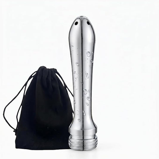 5 Holes Aluminum New Nozzle Clean Shower Head, Aluminum Cleaner Flushing Cleansing System,Shower enemas for Colon Cleanse Men and Women(with velevt Bag)