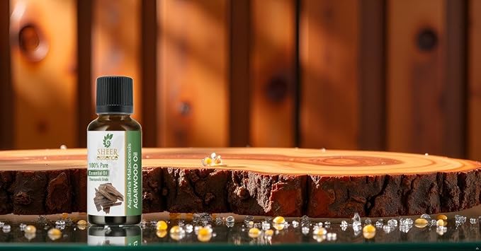 Agarwood (Oud) Oil (Aquilaria Malaccensis) 100% Natural Undiluted Frangrance Therapeutic Grade Essential Oil for Aromatherapy 1.01 fl. Oz