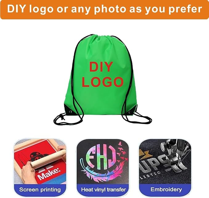 Drawstring Backpack Bulk 50 Packs Draw String Backpack Bags DIY Gym Sports Traveling Trip ride Pedestrianism Yoga Cinch Bag Sackpack Drawstring (green)