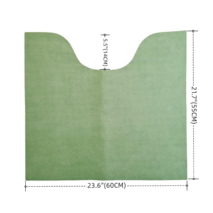 Green Disposable Toilet Mats,25-Pack U-Shape Pee Pads for Potty Training,No-Adhesive Non-Slip PE Backing Protects Floors,Super Absorbent,Leak-Proof for Elderly,Incontinence,Children&Adults