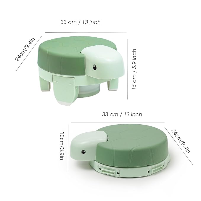 Portable Toddler Potty Foldable Travel Potty Ideal for Children 3 in 1 Multi use Portable Kids Toilet Light Green