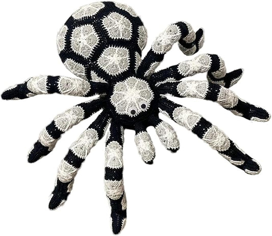 XKCL Hand Woven Plush Spider -12.6 inch Realistic Spider Plush Cute Hug Gift, Suitable for Sofa Bed, Family Party Decoration